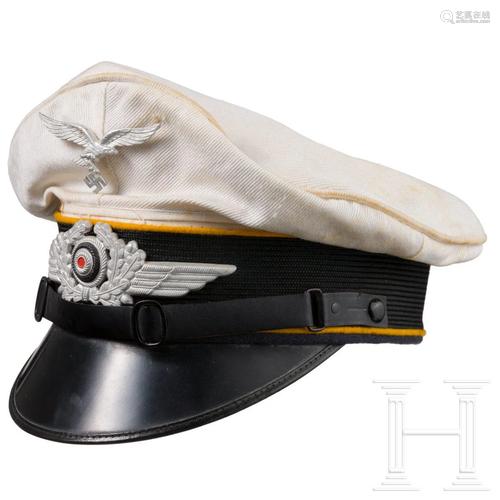 A white summer visor cap for Luftwaffe EM/NCOs in the