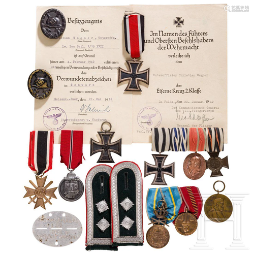 12 medals World War I and II with two certificates and