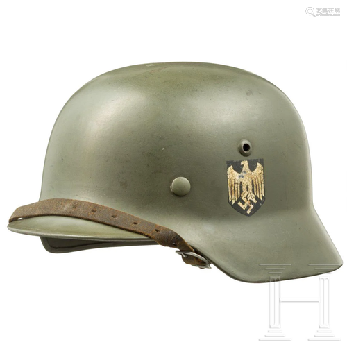 An M 35 steel helmet for the Army with double decal