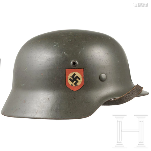 A police steel helmet M 35 with double decals