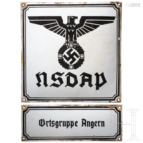 Two wall signs of the NSDAP-Ortsgruppe Angern