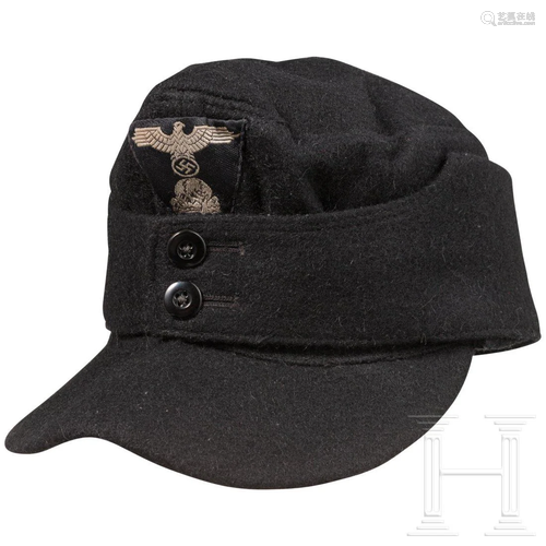 A black M 43 field cap for SS tank crews