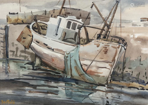 Berthold Dunne (20th Century) An Old Trawler