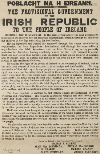 1916 PROCLAMATION - ORIGINAL PRINTING An original copy