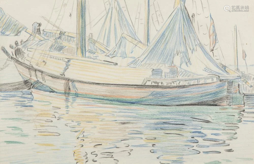 Mary Swanzy HRHA (1882-1978) Fishing Boat Moored
