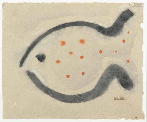 Patrick Scott HRHA (1921-2014) Fish Watercolour, 13 x