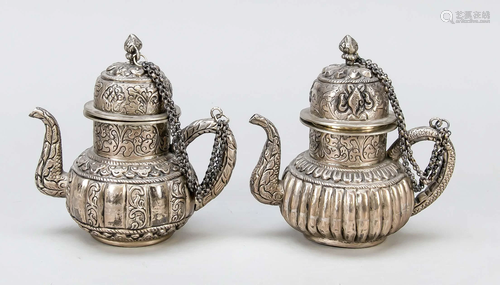 2 small teapots, Tibet, 19th c