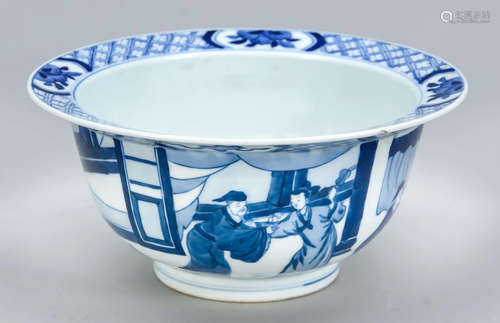 Blue and white bowl, China, 17