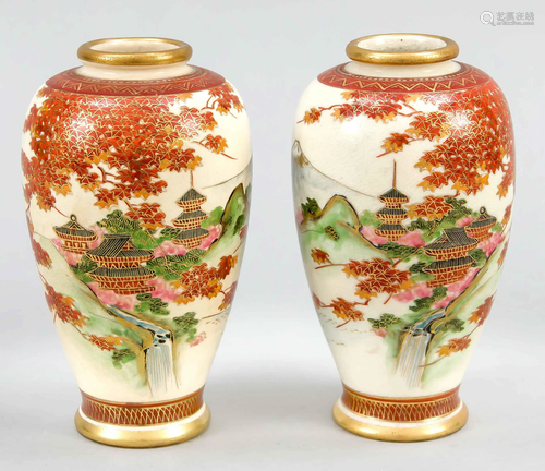 Pair of Satsuma vases, Japan,