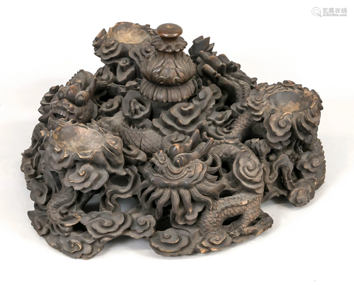 Large carving, China, 20th c.,