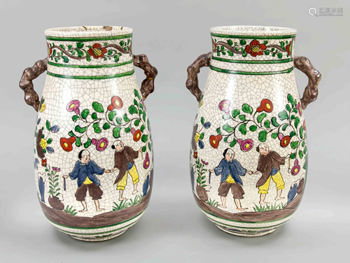 Pair of Hu vases, China or Jap