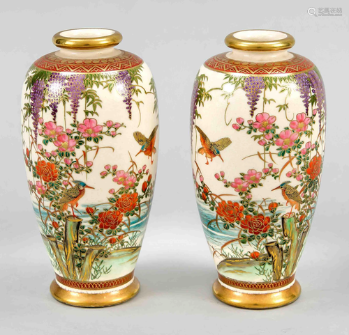 Pair of Satsuma vases, Japan,