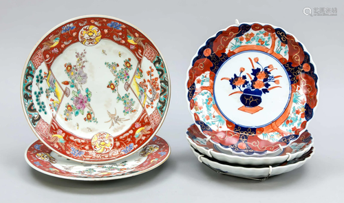 Set of plates: 3 x Imari lobed