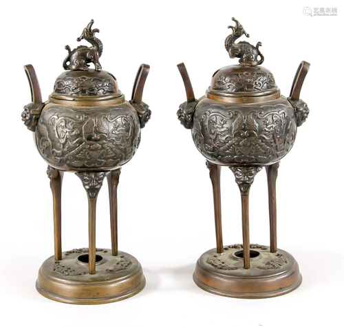 Pair of koros/incense burners