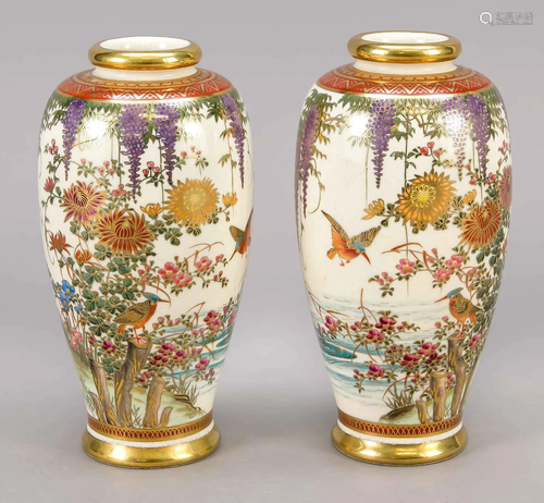 Pair of Satsuma vases, Japan,