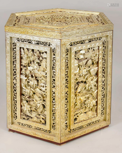 Asian side table, 20th c., woo