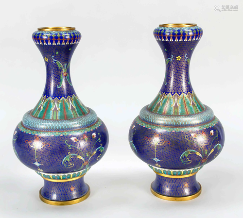 Pair of cloisonnÃ© vases, China