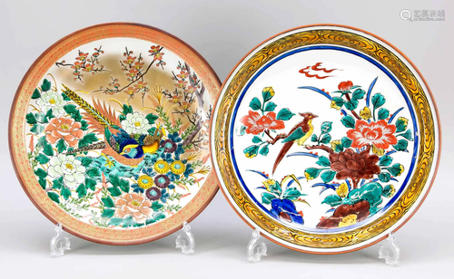 2 large plates, Japan, 20th c.