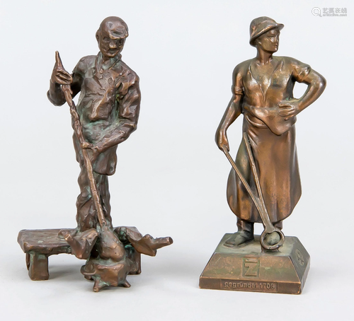 Two small bronzes in the shape