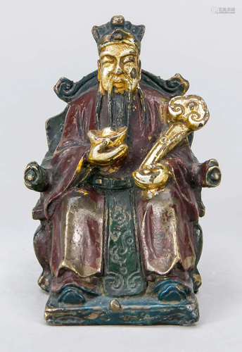 Bronze figure, China, with luc