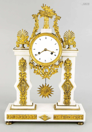 French portal clock with sun p