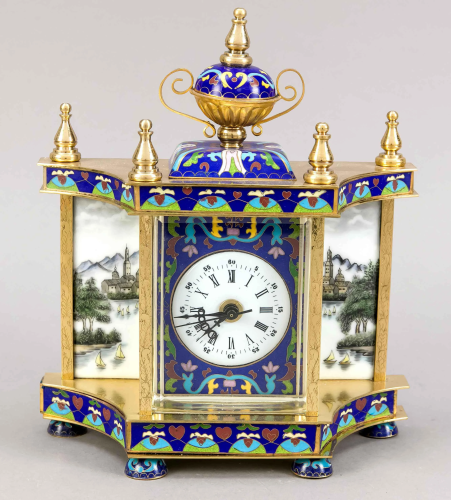 CloisonnÃ© clock, probably Chin