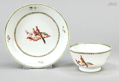 Cup & saucer, China, 18th c.,