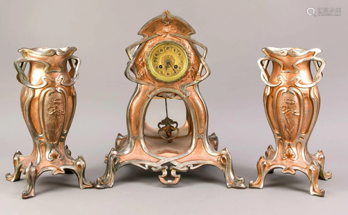 Art Nouveau table clock set ar