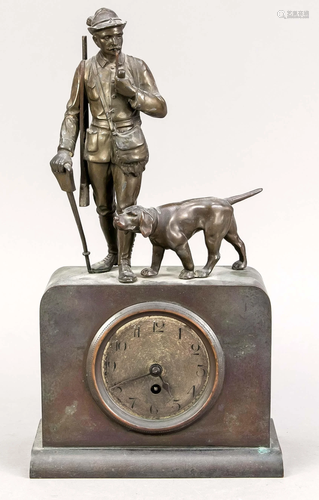 Hunting table clock, around 19