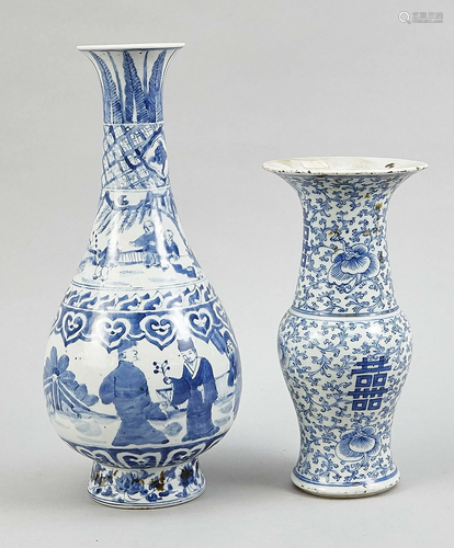 2 vases, China, 19th c. 1 x bo