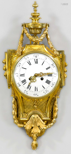 Cartel clock, brass fire gilde