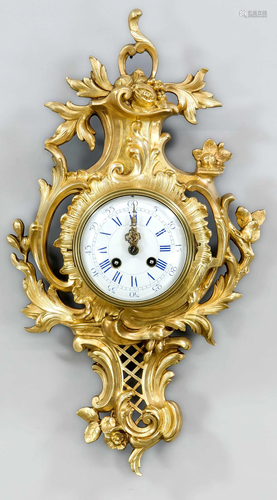 Cartel clock, brass, fire gild