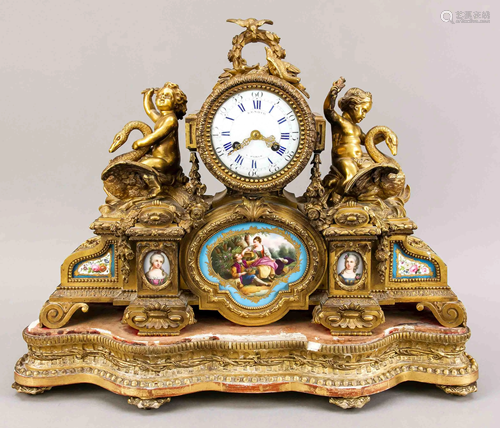 French pendulum with Sevres pl