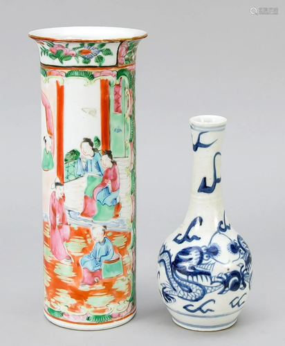 2 vases, China, 1 x Famille Ro