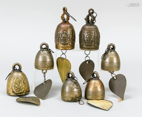 7 bells, Tibet, 20th c., bronz