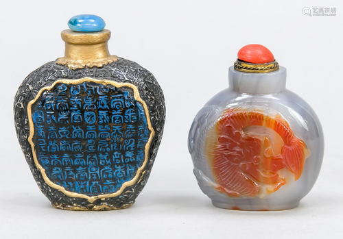 Two snuffbottles, China, 20th