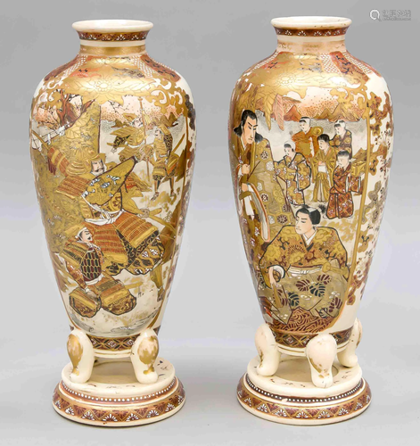 Pair of Satsuma vases, Japan,