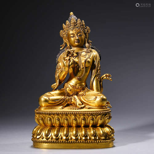 A Gilt-Bronze Statue Of zizai guanyin