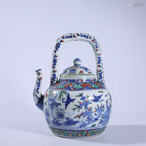 Ming Dynasty Wanli five color holding pot