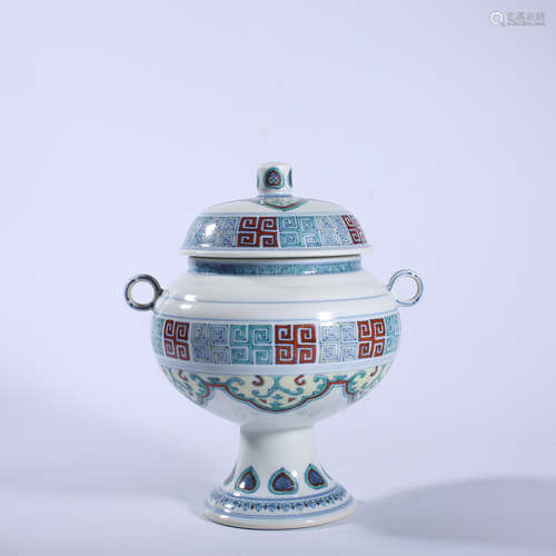 Qing Dynasty Qianlong pastel lid jar