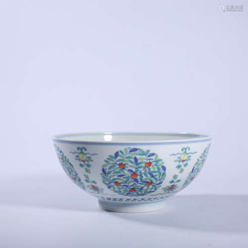 Qing Dynasty Kangxi doucai flower bowl