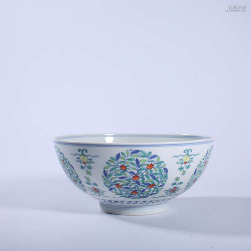 Qing Dynasty Kangxi doucai flower bowl