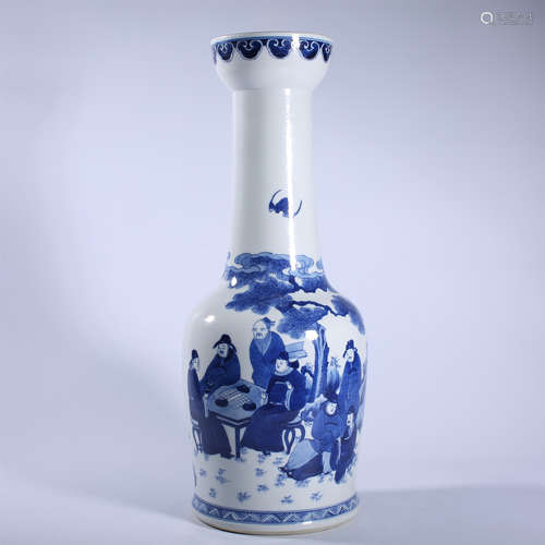 Qing Dynasty Kangxi blue and white characters story