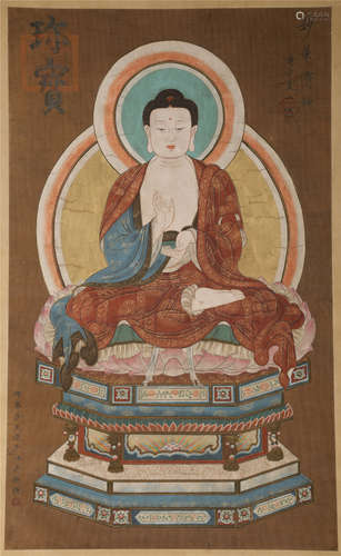 A PAINTING SCROLL OF BUDDHA