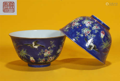 A PAIR OF FAMILLE ROSE GLAZE PORCELAIN BOWLS