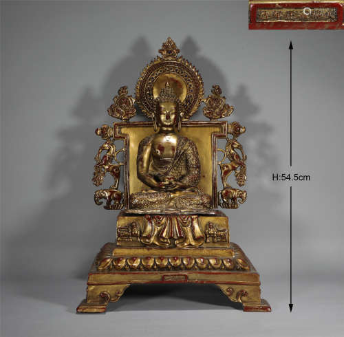 A GILT BRONZE SEATED BUDDHA YONGZHENG STYLE