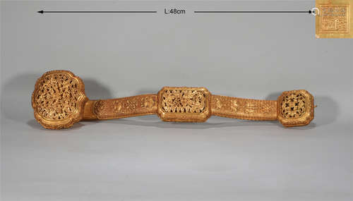 A GILT BRONZE RUYI SCEPTER