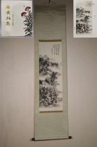 A CHINESE LANDSCAPE PAINTING SCROLL