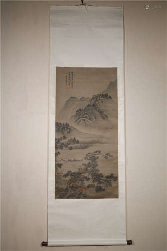 A CHINESE HANGING SCROLL LANDSCAPE PAINTING