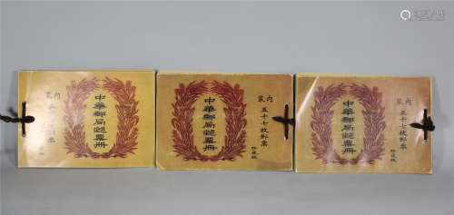 THREE ALBUMS FULL OF OLD CHINESE STAMPS